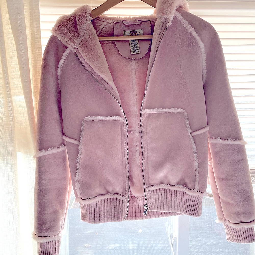 Brand New Super Cute Suede and Faux Fur Coat